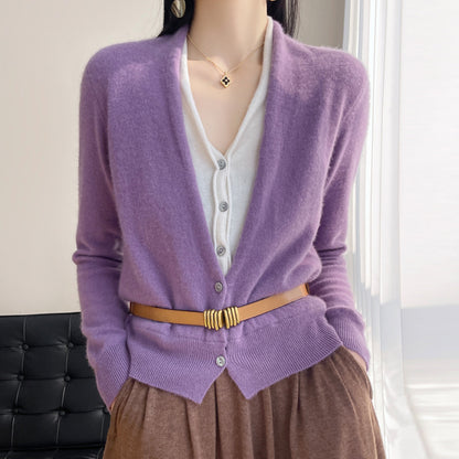 Jayleen - Lässiges Strickoberteil mit Knöpfen für Damen