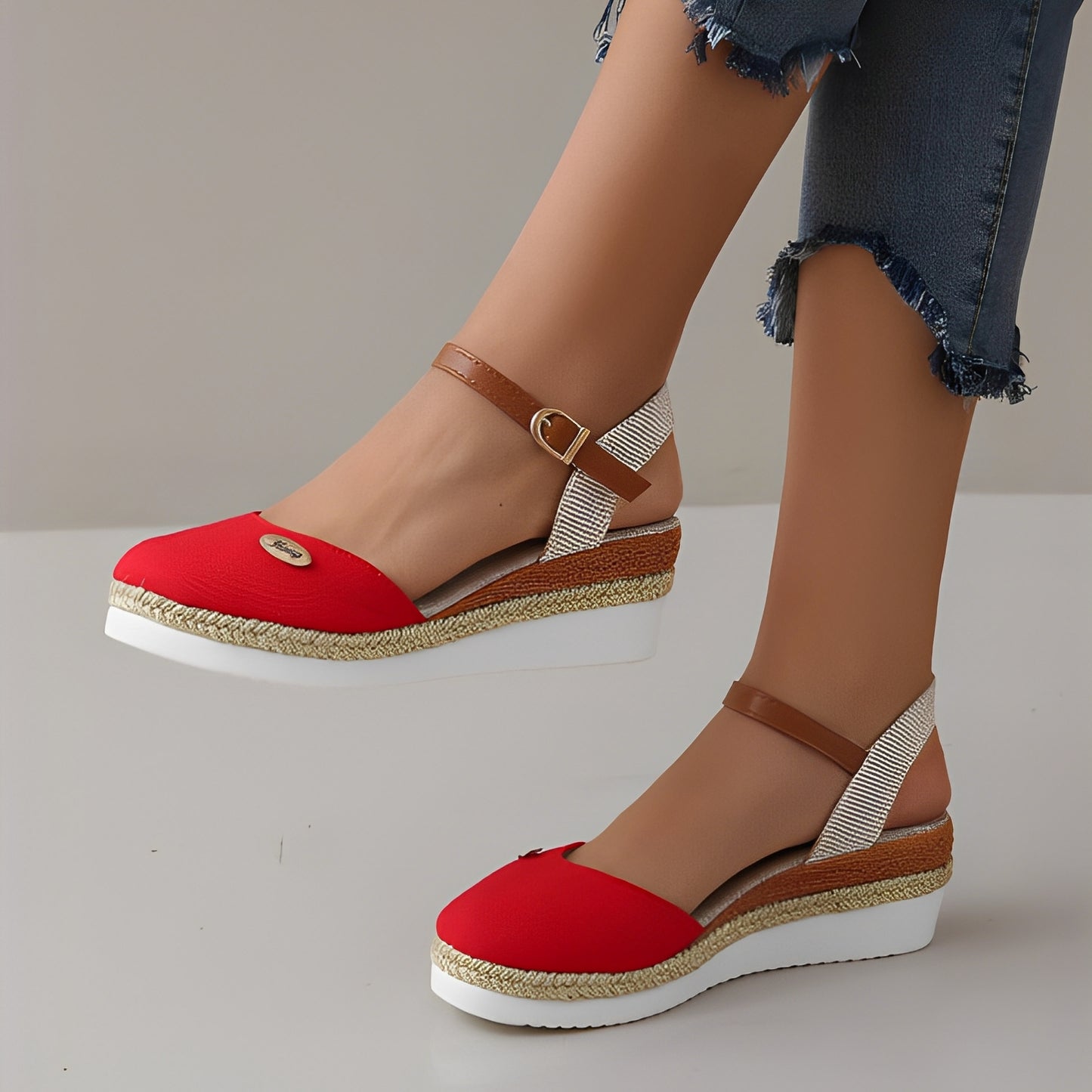 Elinor - Lässige Keilsandalen aus Hanf für Damen