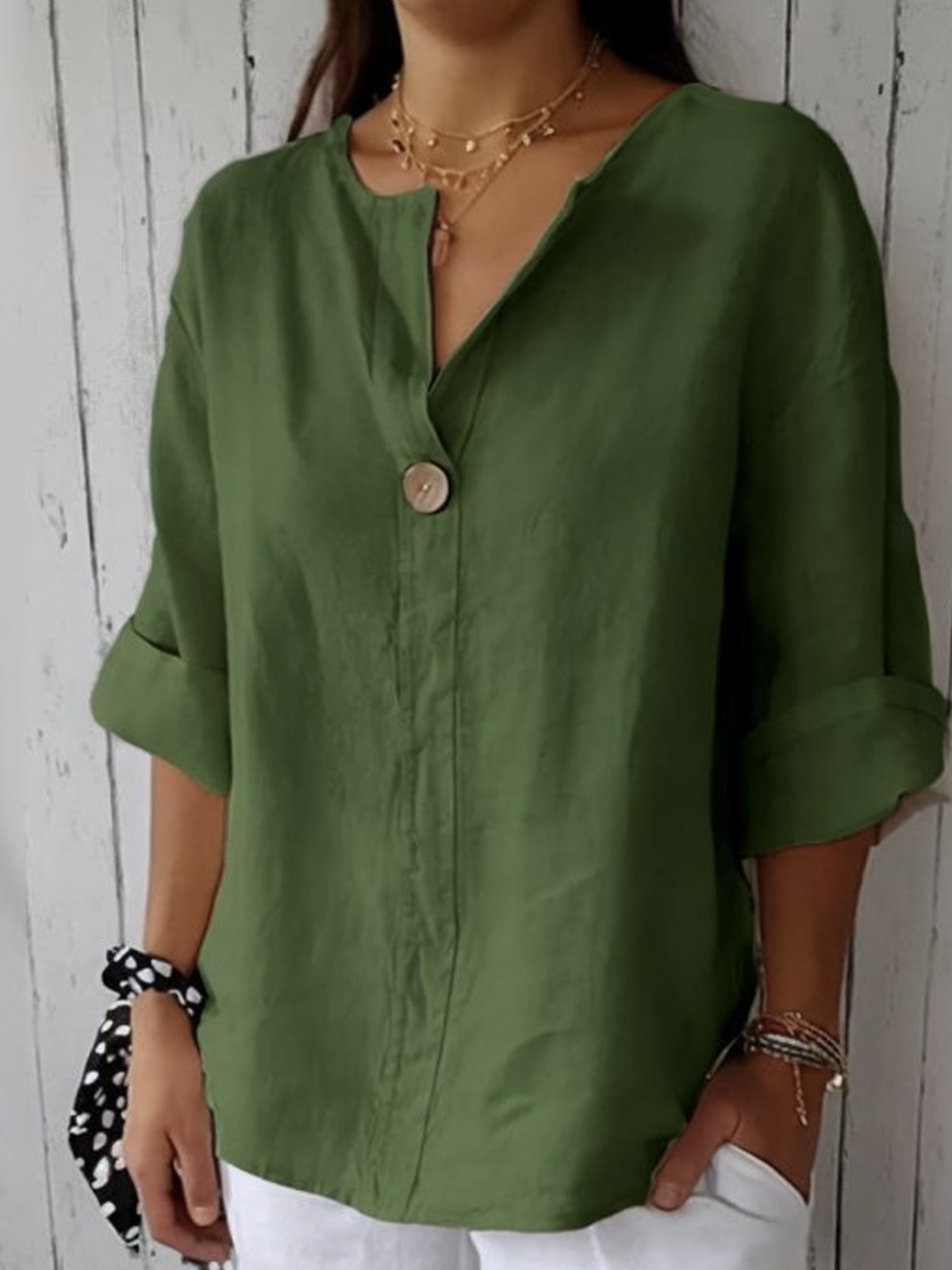 Siggy - Komfortable Bluse mit V-Ausschnitt