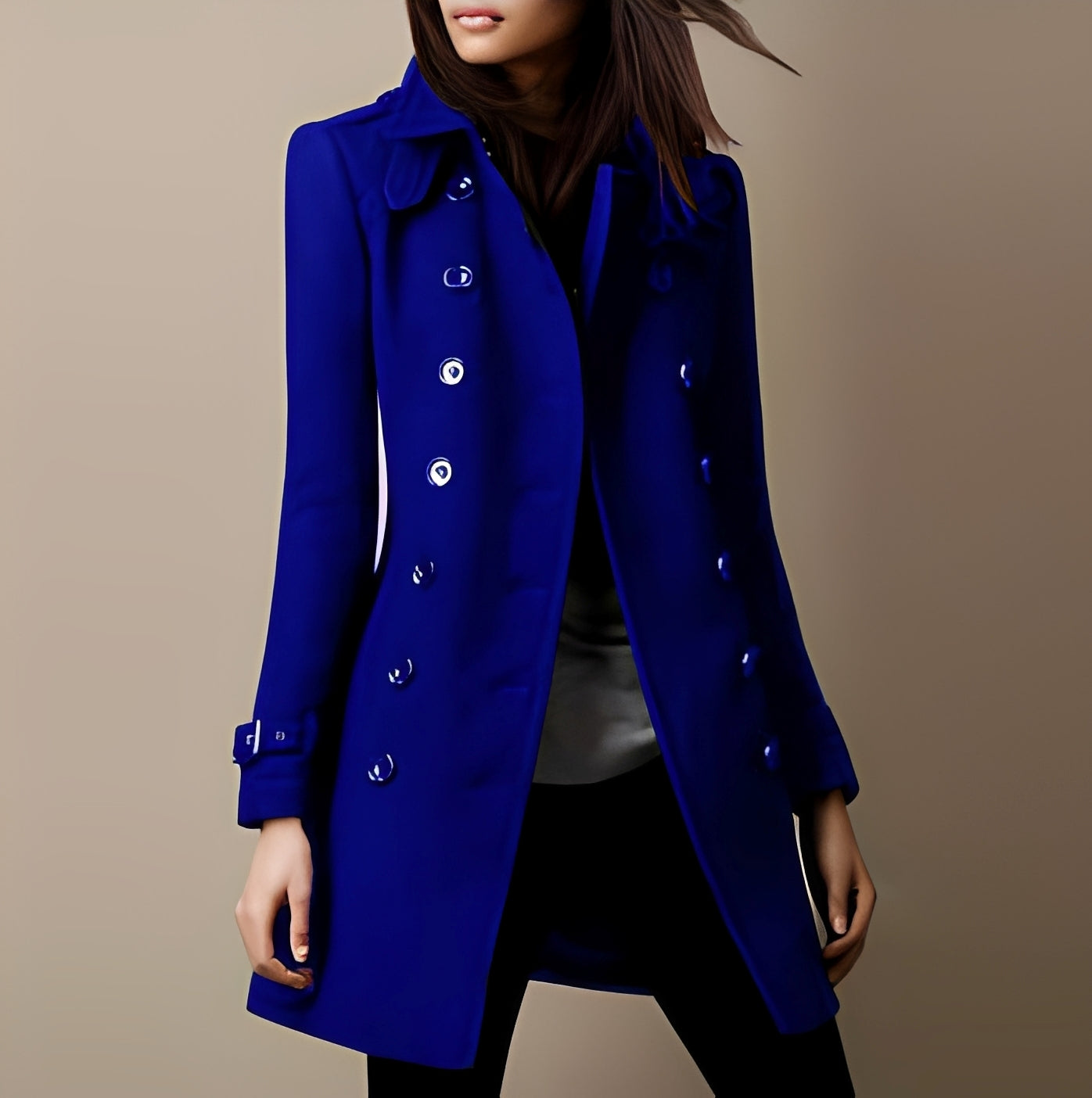 Aryana - Stilvoller zweireihiger Wollmantel für Damen