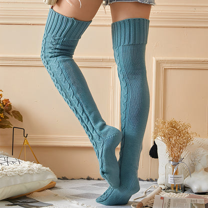 Jillian - Stilvolle, warme, lange Wollsocken für Damen