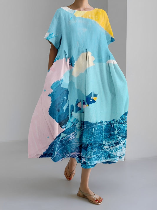 Xavia - Lässiges, lockeres Kleid mit Print für Damen