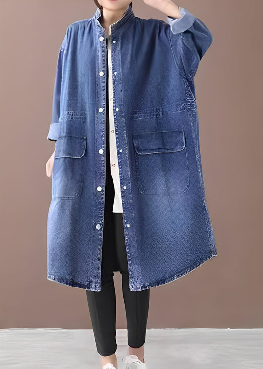 Jacinda - Oversized-Jeansjacke mit Stehkragen für Damen