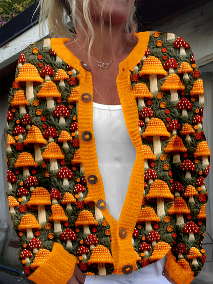 Kandace - Stilvolle Strickjacke mit Blumenmuster für Damen