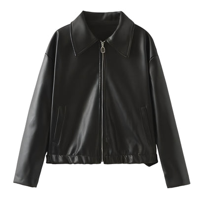 Lesley - Modische Lederjacke mit Reißverschluss für Damen