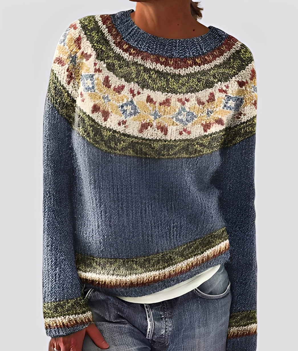 Christal - Stilvoller, locker geschnittener Wollpullover für Damen