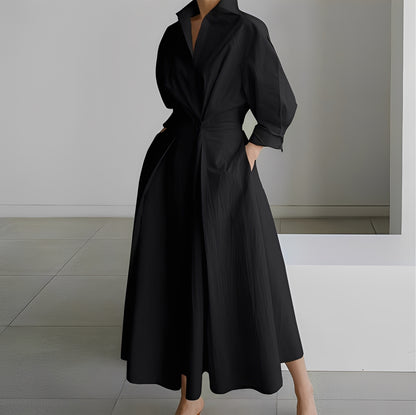 Lavina - Lockeres Langarmkleid mit Taschen für Damen
