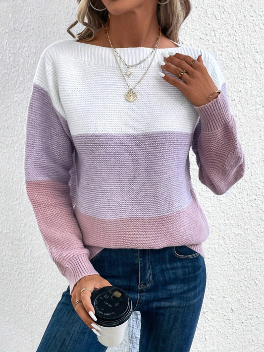 Margaret - Gestreifter Patchwork-Pullover für Damen