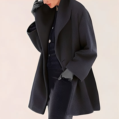 Dannie - Eleganter, locker fallender Wollmantel für Damen
