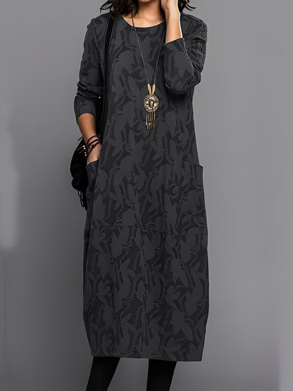 Kadence - Stilvolles Langarmkleid mit Print für Damen