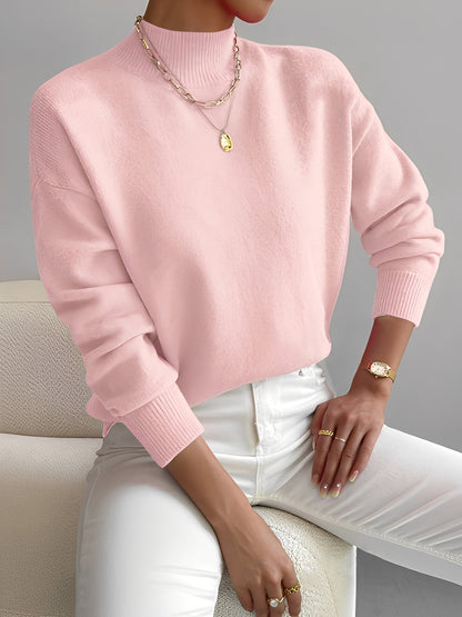 Roxana - Eleganter Strickpullover mit halbem Kragen für Damen