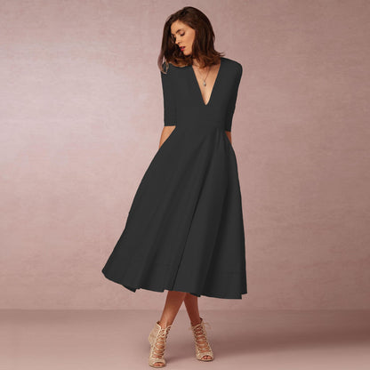 Sharise - Lässiges Kleid mit V-Ausschnitt für Damen
