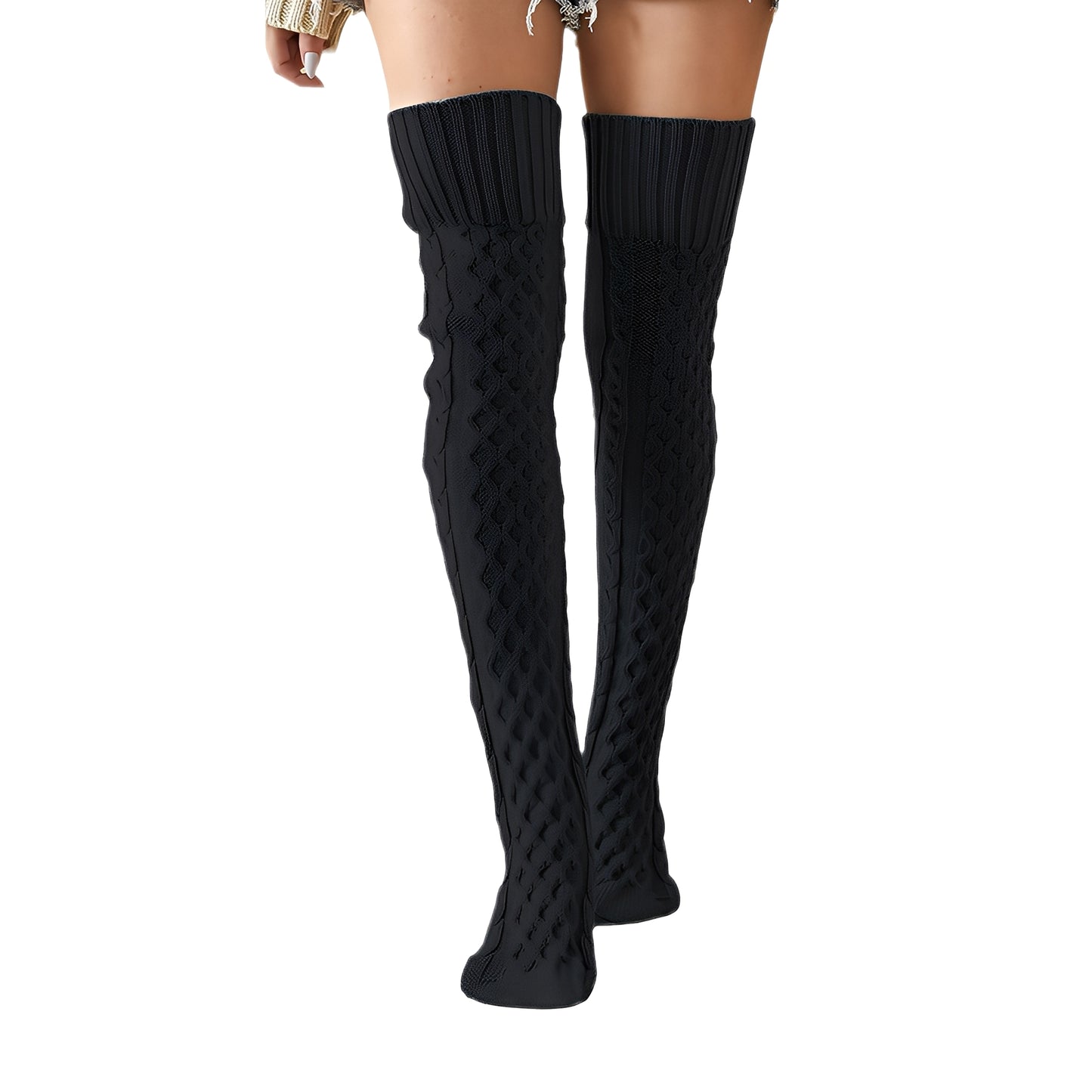 Jillian - Stilvolle, warme, lange Wollsocken für Damen