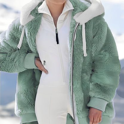 Rosaleen - Warme, locker sitzende Baumwolljacke mit Kapuze für Damen