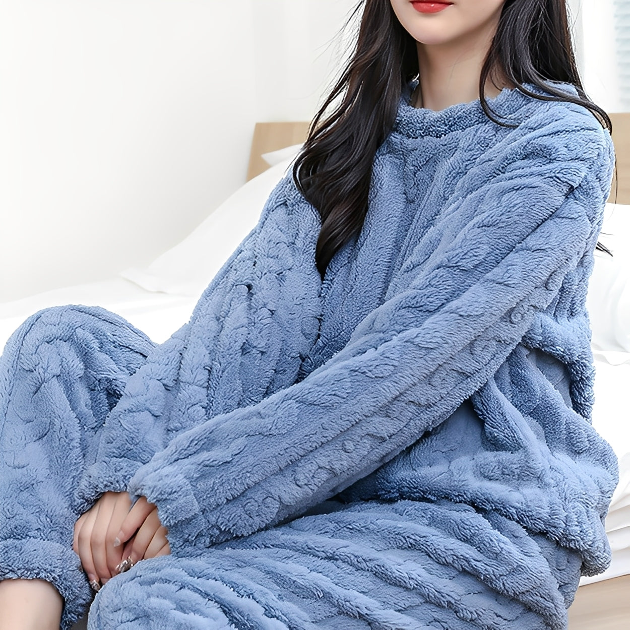 Kilie - Gemütliches, bequemes zweiteiliges Fleece-Set für Damen