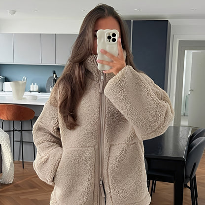 Quincy - Warmer und dicker Wollmantel mit Rollkragen für Damen
