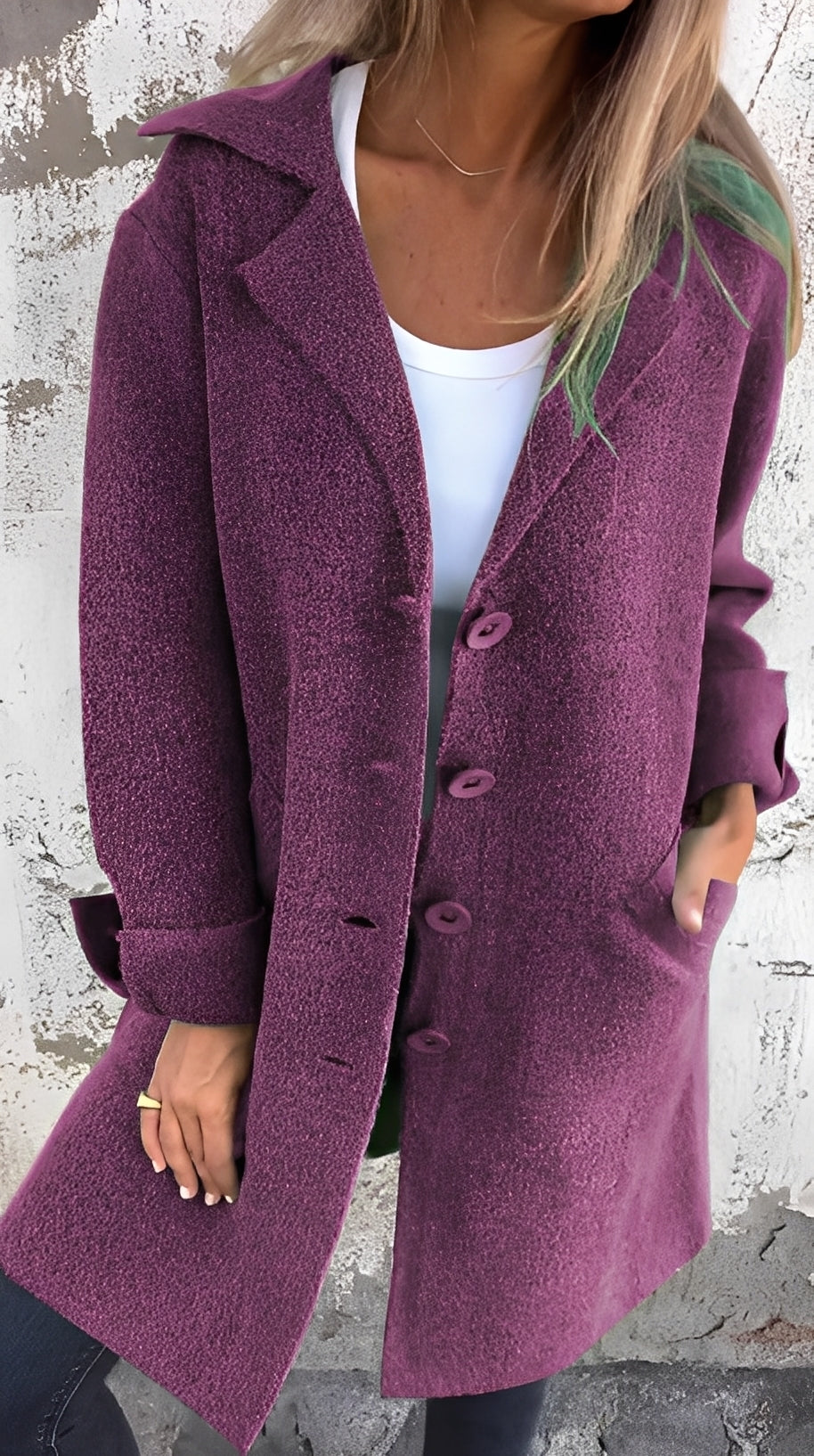 Meridith - Stilvoller langer Mantel mit Reverskragen für Damen