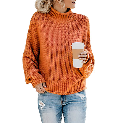 Evalyn - Lässiger Strickpullover mit hohem Kragen für Damen