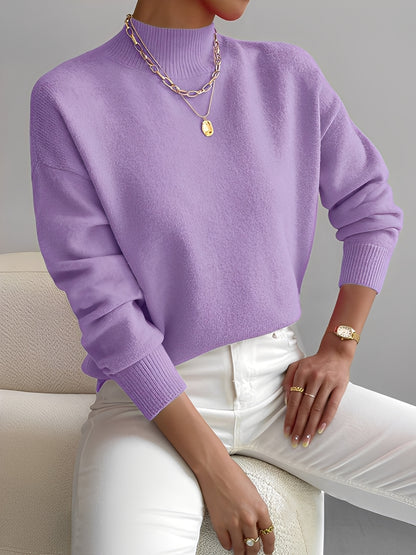 Roxana - Eleganter Strickpullover mit halbem Kragen für Damen