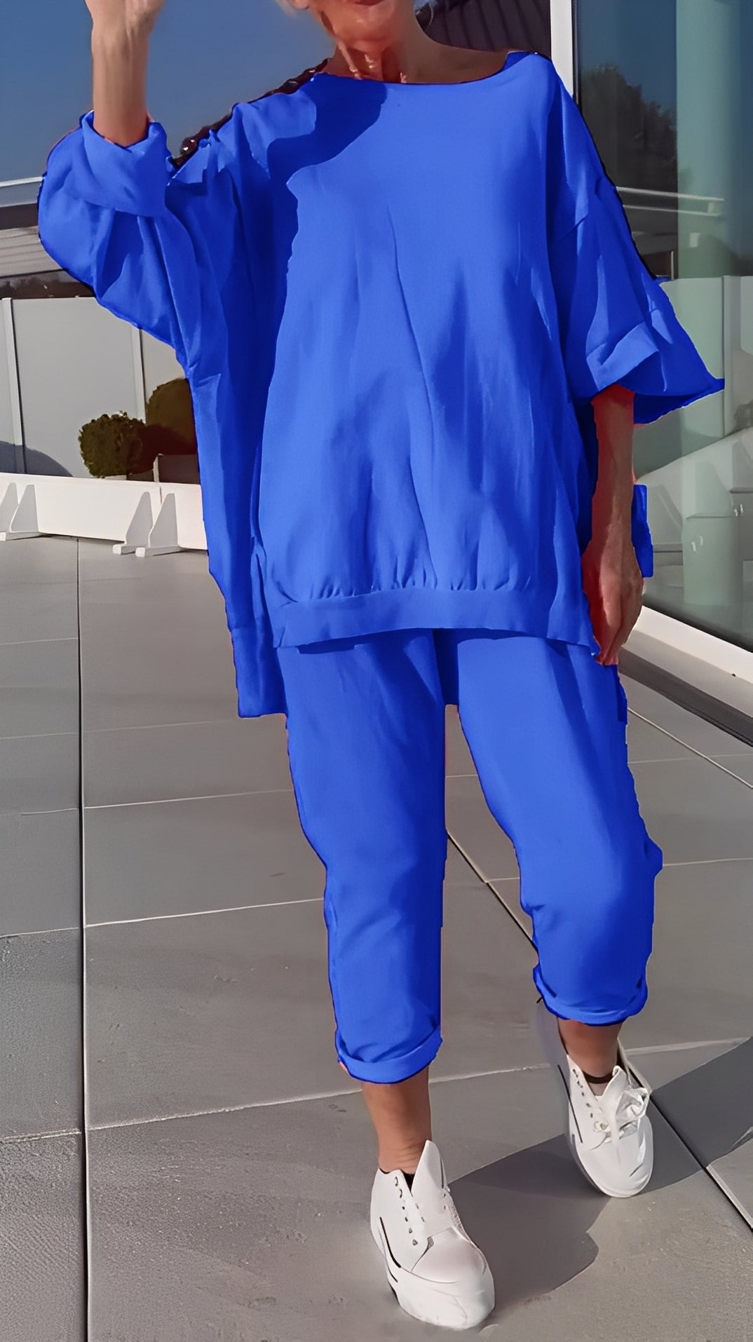 Eleanore - Lässiges Set aus lockerem Oberteil und Hose für Damen