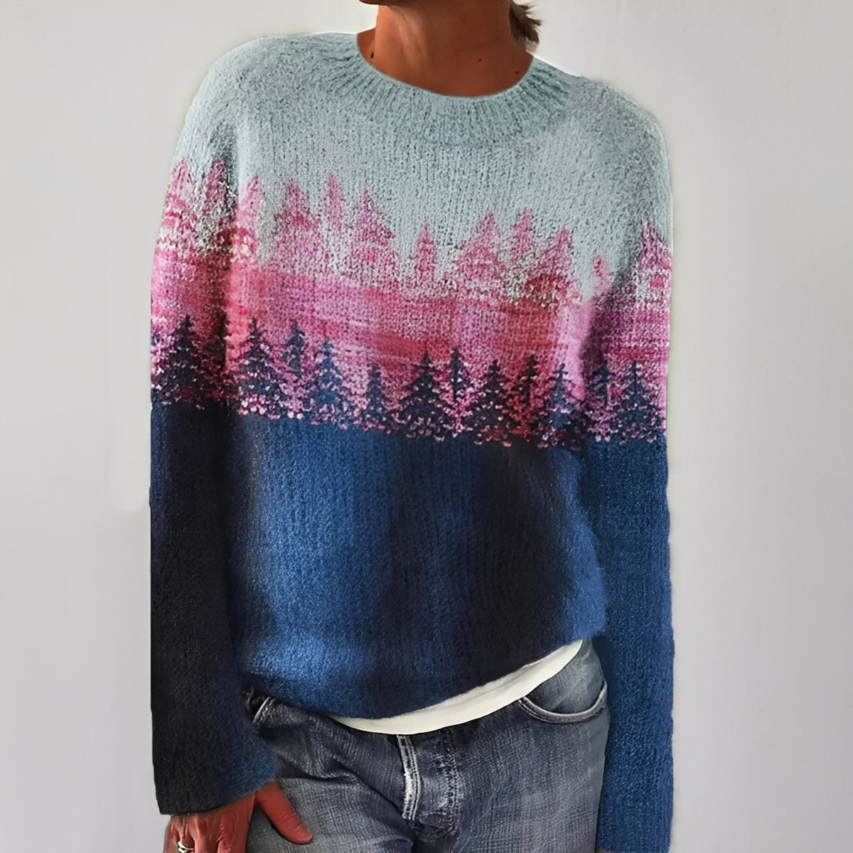 Heather - Klassischer Strickpullover mit Muster für Damen