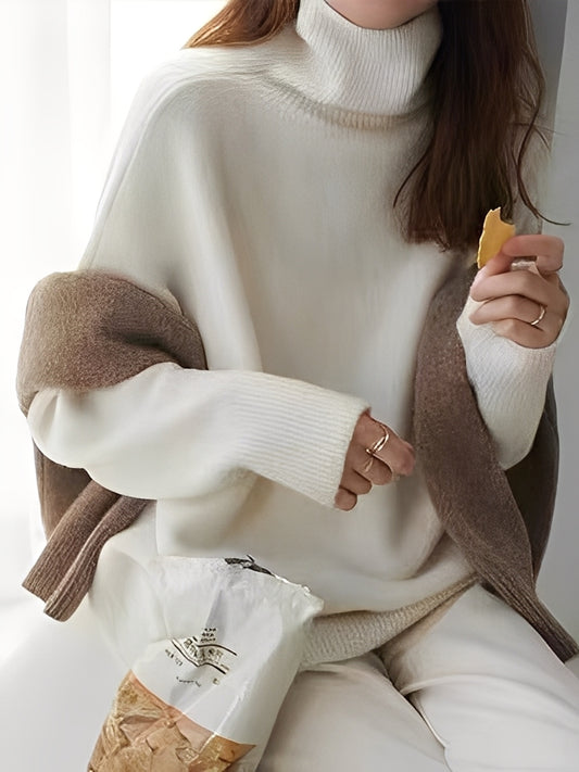 Adrienne - Stilvoller, locker sitzender Kaschmir-Rollkragenpullover