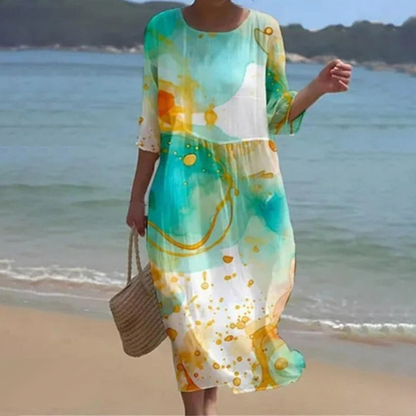 Alina – Fließendes Midi-Kleid