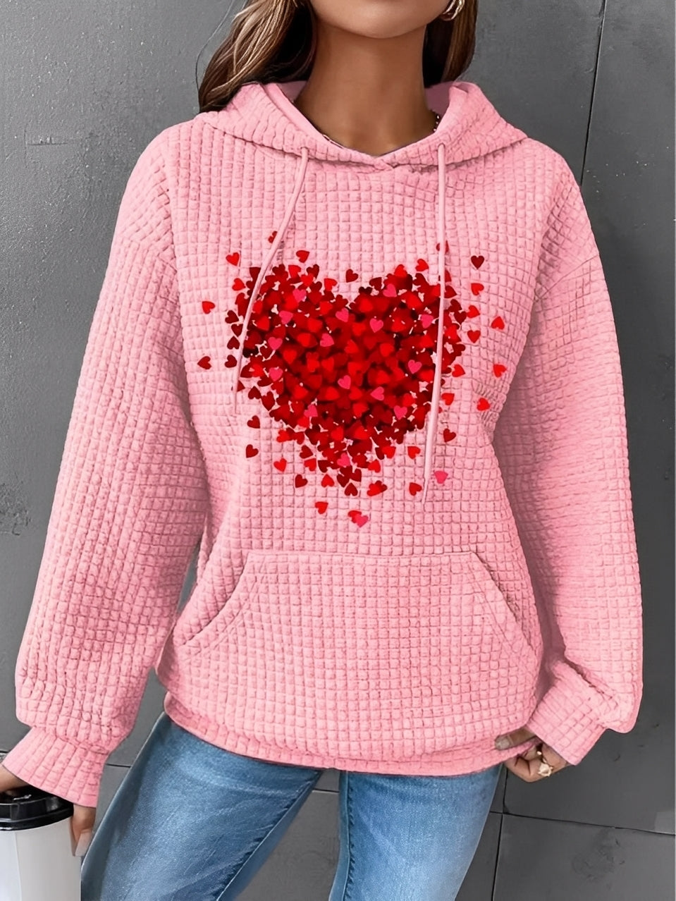 Berenice - Bedrucktes, warmes Kapuzensweatshirt für Damen