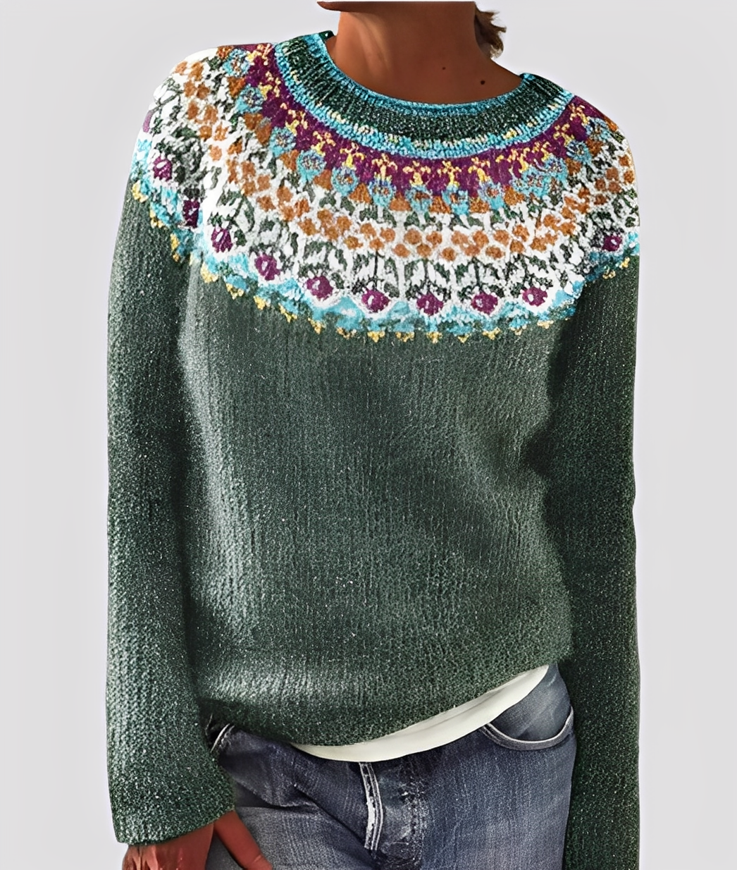 Christal - Stilvoller, locker geschnittener Wollpullover für Damen