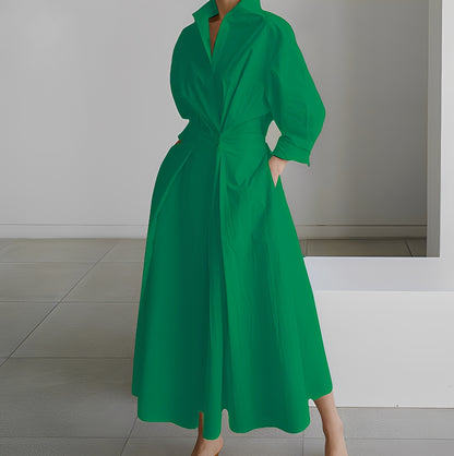 Lavina - Lockeres Langarmkleid mit Taschen für Damen