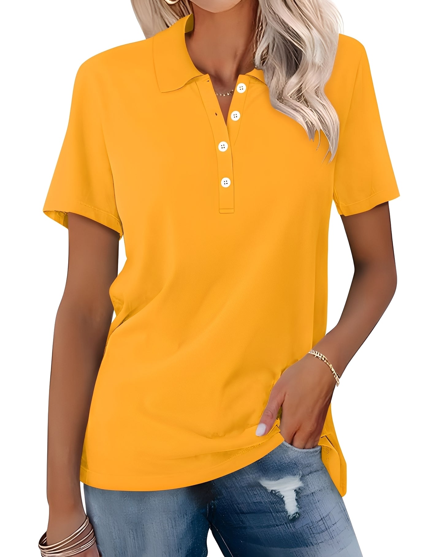 Glenna - Lässiges, schmal geschnittenes Kurzarm-Poloshirt für Damen