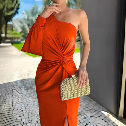 Pauline - Elegantes, drapiertes One-Shoulder-Kleid für Damen