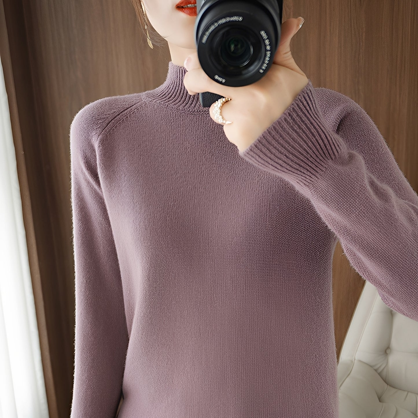 Ulyssa - Eleganter Rollkragenpullover aus Kaschmir für Damen
