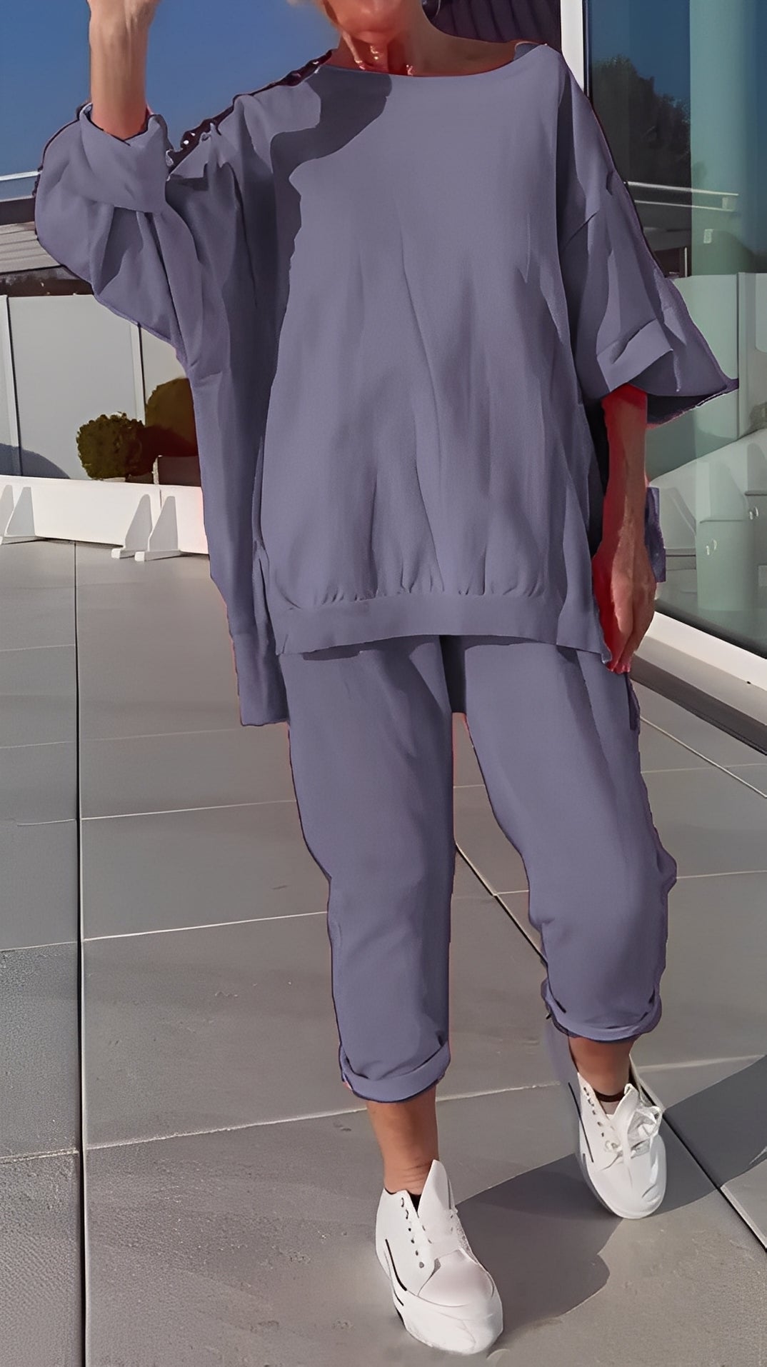 Eleanore - Lässiges Set aus lockerem Oberteil und Hose für Damen