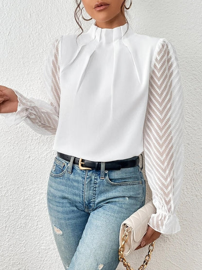 Cassandra - Stilvolles langärmeliges Chiffon-Oberteil für Damen