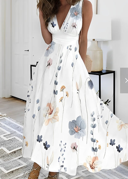 Breanna - Hoch tailliertes Kleid mit Blumenmuster für Damen