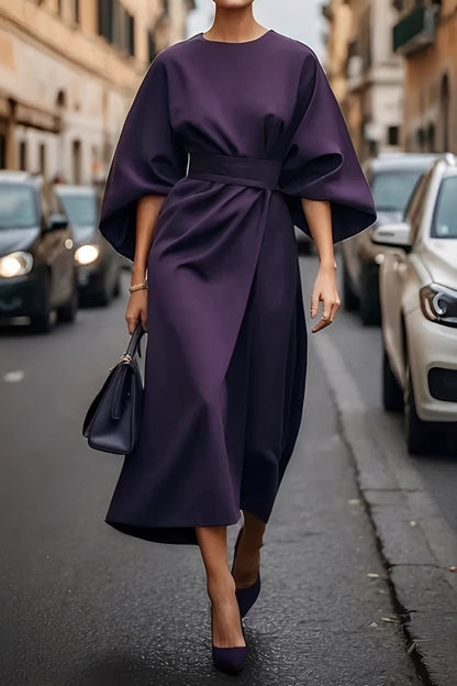 Nicole - Stilvolles Midikleid mit Laternenärmeln für Damen