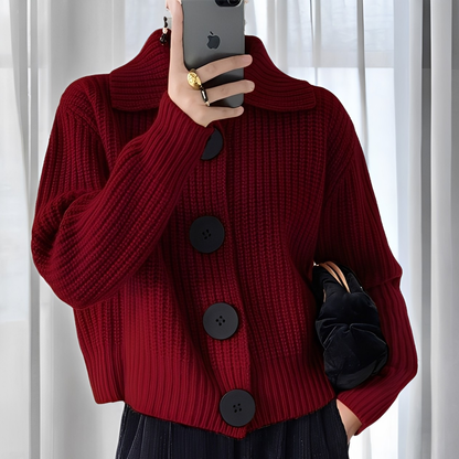 Alannah - Modische Strickjacke mit großen Knöpfen für Damen