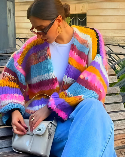 Marlee - Bunter Strickpullover mit Streifen für Damen