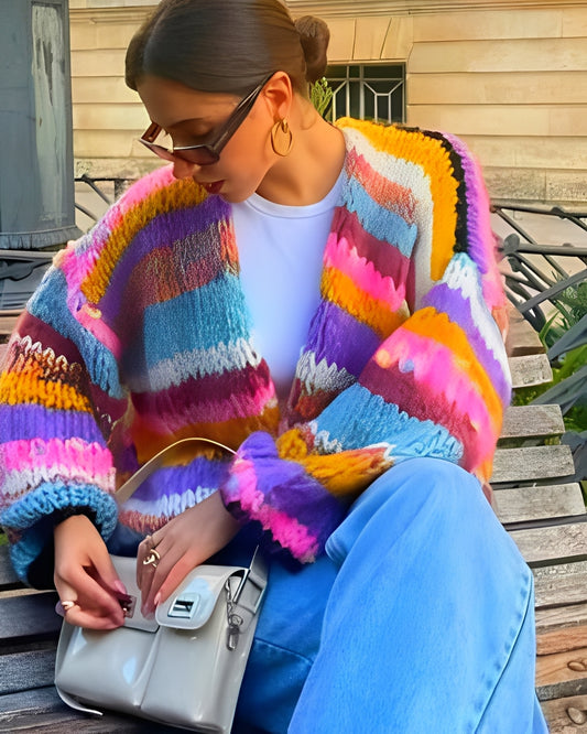Marlee - Bunter Strickpullover mit Streifen für Damen