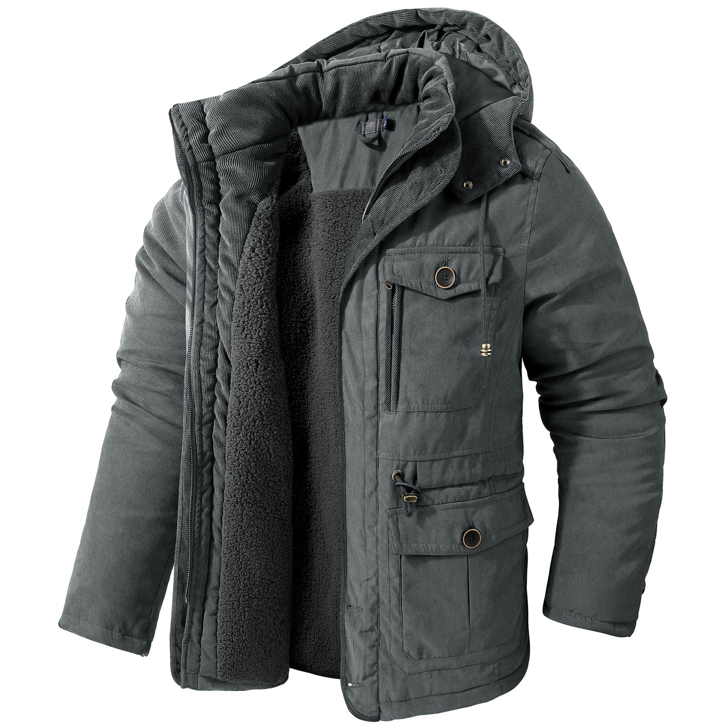 Graysen - Warme, dicke Jacke mit Kapuze für Herren