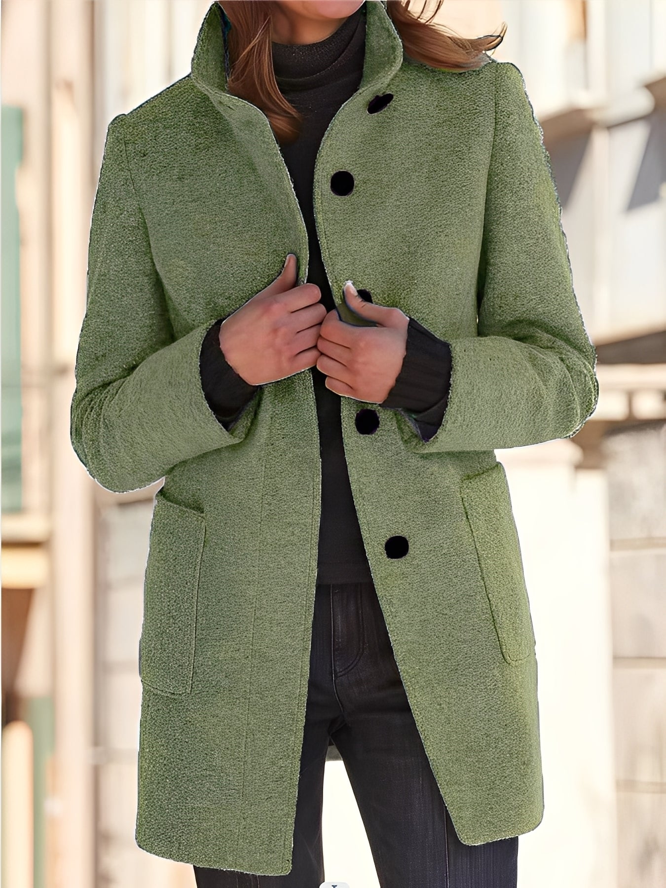 Michele - Winddichter Wollmantel für Damen