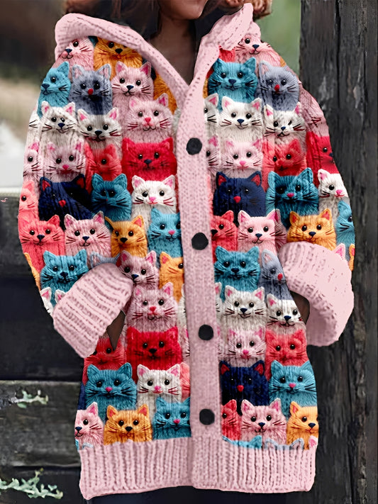 Rexana - Lässiger, warmer Mantel mit Print für Damen