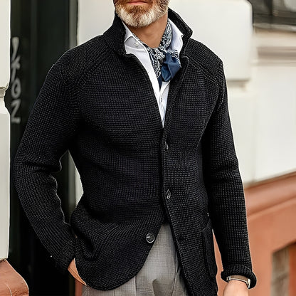 Kayden - Stilvolle Strickjacke mit Stehkragen für Herren