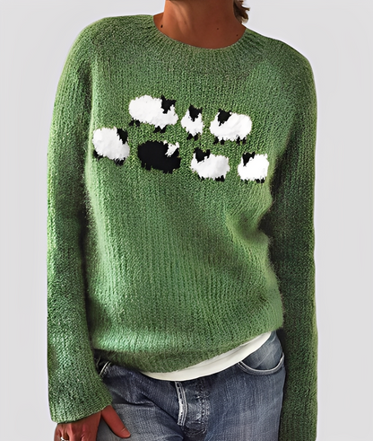 Christal - Stilvoller, locker geschnittener Wollpullover für Damen