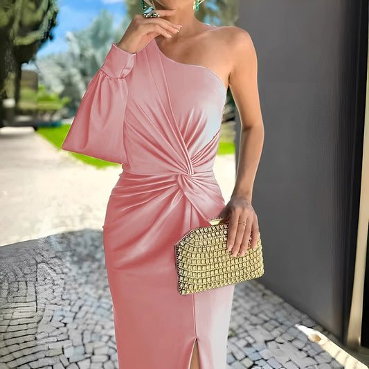 Pauline - Elegantes, drapiertes One-Shoulder-Kleid für Damen