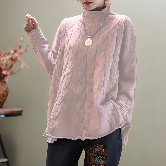 Merla - Lässiger Rollkragenpullover mit Seitenschlitz für Damen