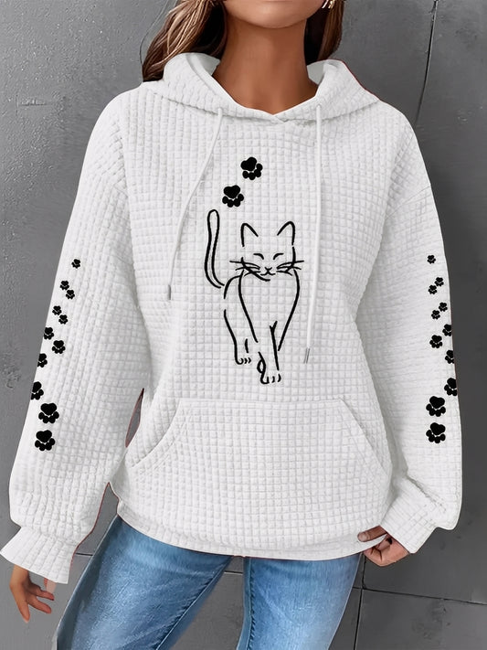 Berenice - Bedrucktes, warmes Kapuzensweatshirt für Damen