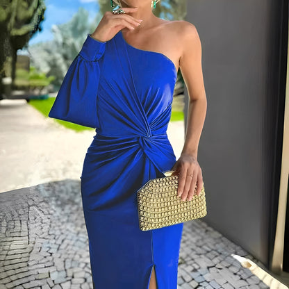 Pauline - Elegantes, drapiertes One-Shoulder-Kleid für Damen