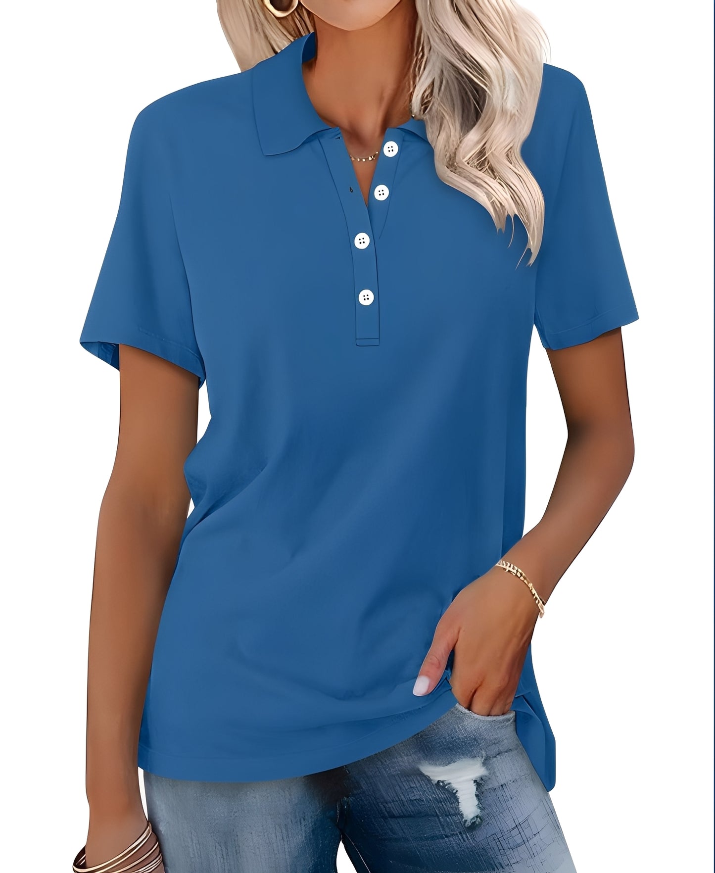 Glenna - Lässiges, schmal geschnittenes Kurzarm-Poloshirt für Damen
